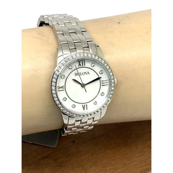 Bulova Women's Watch 96X155 Quartz Mother of Pearl Dial Silver Steel 27m… - Picture 11 of 14
